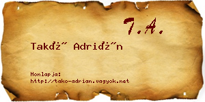 Takó Adrián névjegykártya